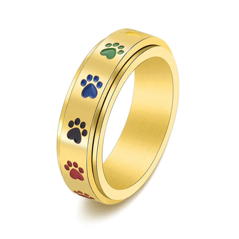 Rainbow Rotatable Stainless Steel Ring for Women Frugal Finds Galore