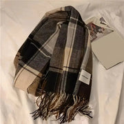 Versatile Retro Plaid Scarf with Tassels Frugal Finds Galore