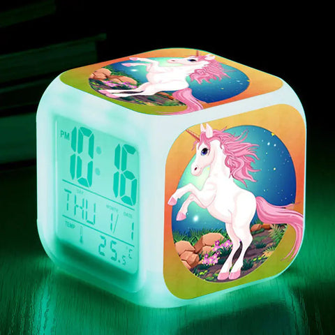 Unicorn Colorful Square Alarm Clock - Creative Design Frugal Finds Galore