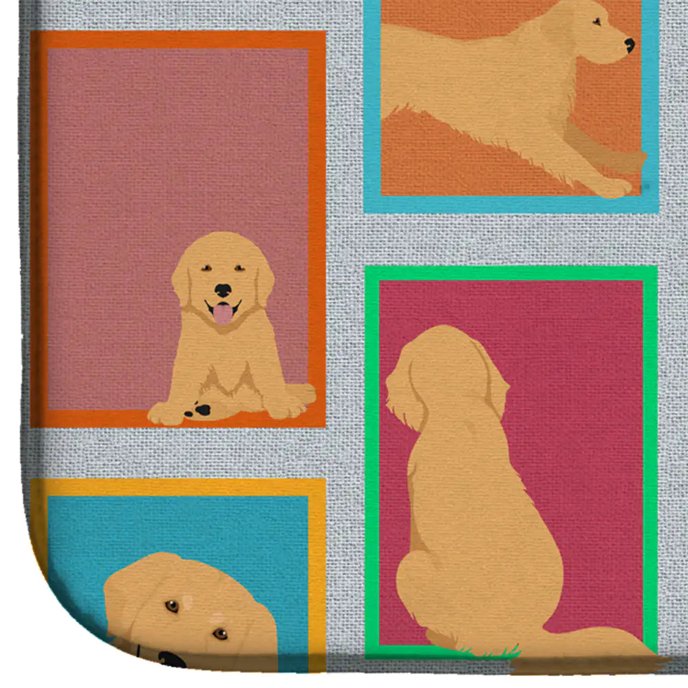 Lots of Golden Retriever Dish Drying Mat