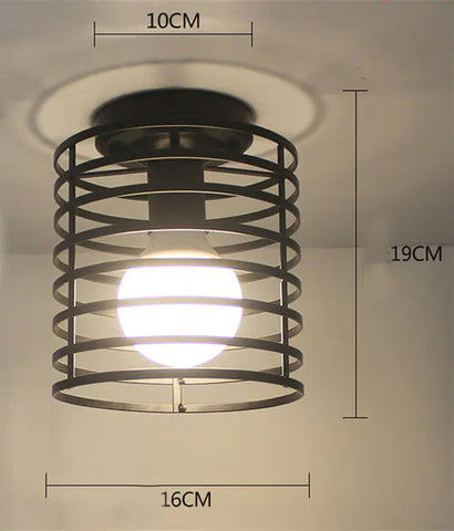 Vintage Black Iron Cage Ceiling Lamp for Home Lighting Frugal Finds Galore