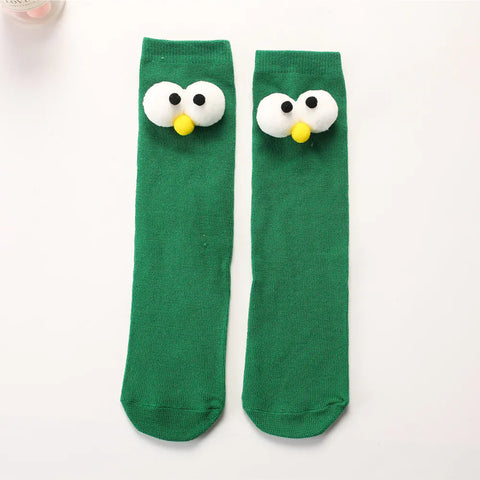 Knee-length Doll Socks with Big Eyes Design Frugal Finds Galore