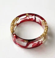 Colorful Handmade Resin Ring with Dried Flowers and Gold Foil Frugal Finds Galore