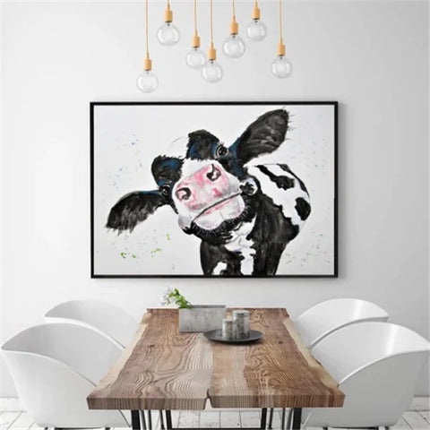 Canvas Art with Cow Design Frugal Finds Galore