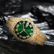 Hip Hop Roman Scale Diamond Quartz Watch Frugal Finds Galore