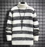 Stripe Fit High-Neck Sweater Frugal Finds Galore