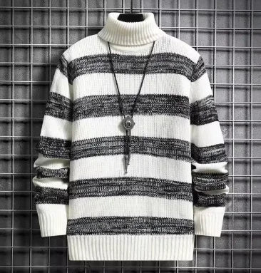 Stripe Fit High-Neck Sweater Frugal Finds Galore