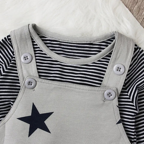 Boys' Starry Overalls Set - 3-Piece Outfit for Kids Frugal Finds Galore