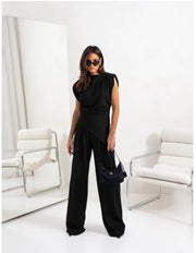 Elegant Women's Summer Two-Piece Set with Wide Pants Frugal Finds Galore