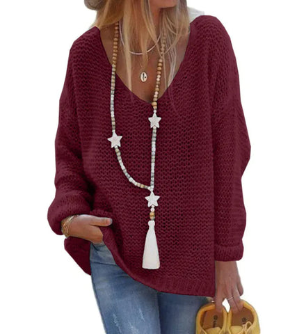 Cozy V-Neck Knit Sweater Frugal Finds Galore