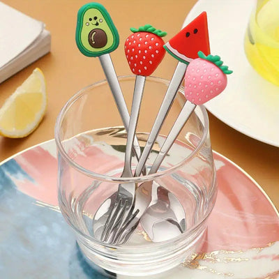 Fruit Handle Stainless Steel Spoon and Fork Set of 2 Frugal Finds Galore