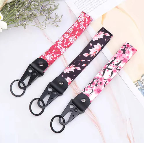 Cherry Blossom Car Keychain & Lanyard