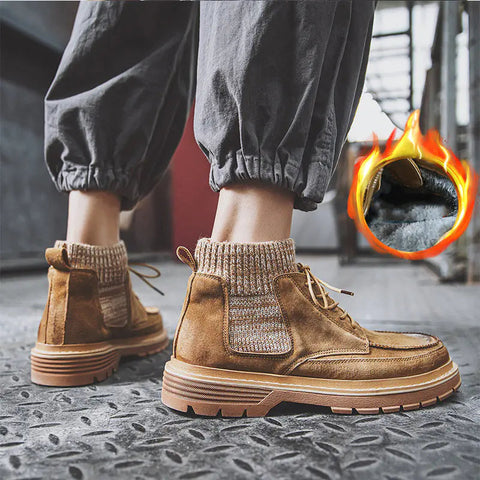 Men's High-Top Leather Martin Military Boots Frugal Finds Galore