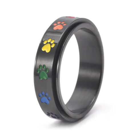 Rainbow Rotatable Stainless Steel Ring for Women Frugal Finds Galore