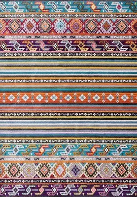 Bohemian Turkish Area Rug, Multicolor Floral Carpet Frugal Finds Galore