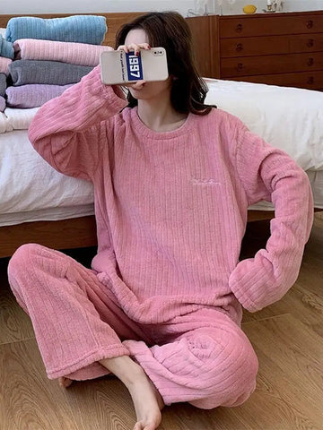 Winter Soft Velvet Pajamas Set Frugal Finds Galore