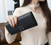 Women's Long Suede Wallet - Clutch Purse Frugal Finds Galore