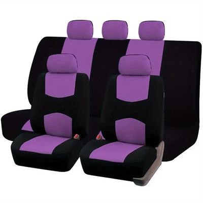 Polyester Car Seat Covers Cushion Set - 4 or 9 Piece Frugal Finds Galore