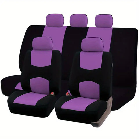 Polyester Car Seat Covers Cushion Set - 4 or 9 Piece Frugal Finds Galore