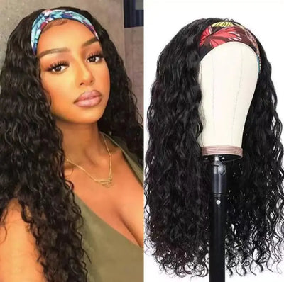 European Beauty Long Curly Turban Wig with Hair Band Frugal Finds Galore