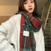 Versatile Retro Plaid Scarf with Tassels Frugal Finds Galore