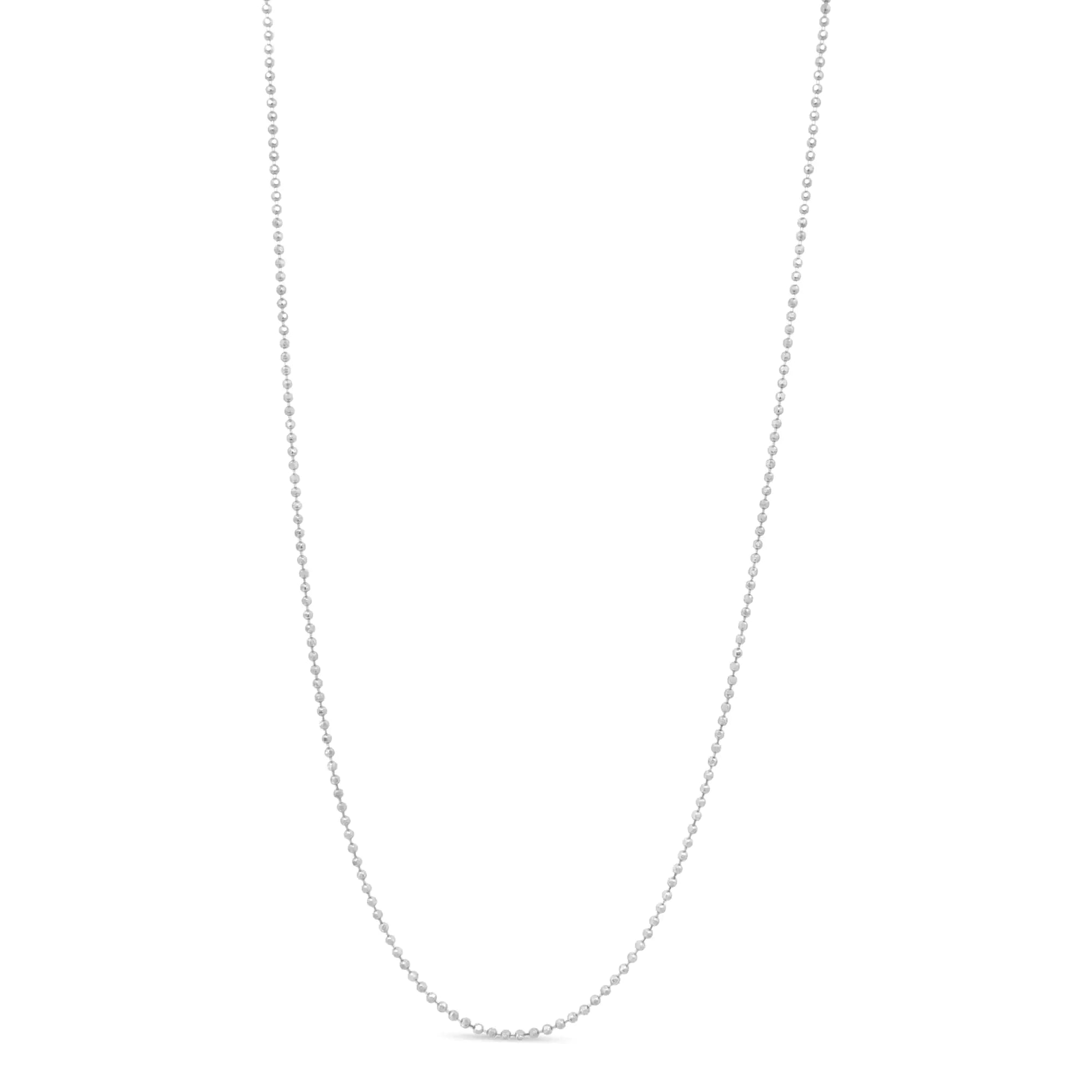 Sterling Silver 0.7mm Slim and Dainty Unisex 18" Inch Ball Bead Chain Necklace