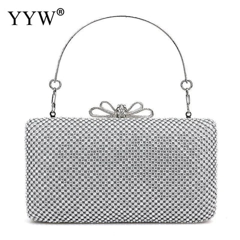 Silver Glitter Evening Clutch Purse for Women Frugal Finds Galore