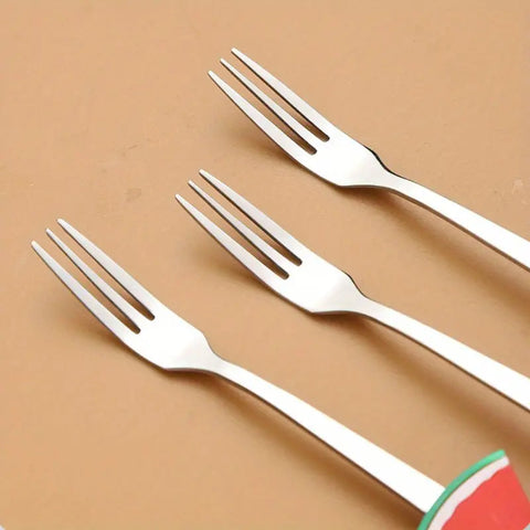 Fruit Handle Stainless Steel Spoon and Fork Set of 2 Frugal Finds Galore