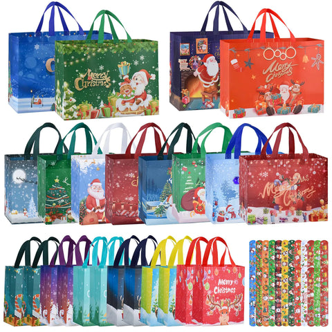24 Pcs Christmas Bags Assorted Sizes, Waterproof Frugal Finds Galore