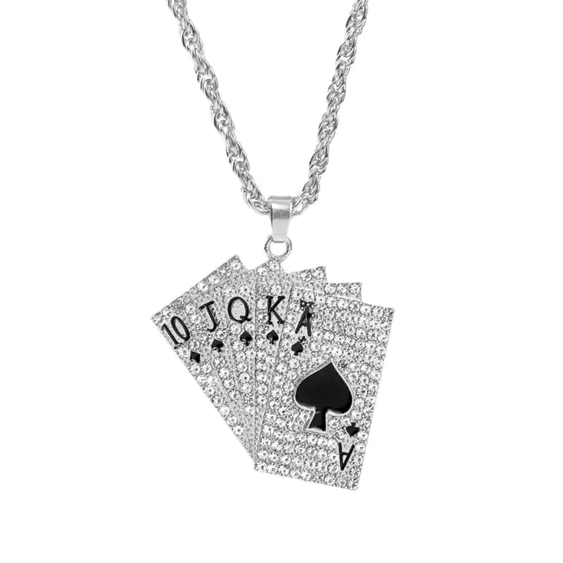 Playing Cards Pendant Necklace