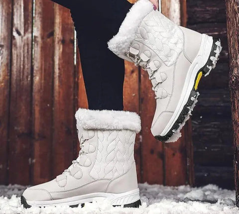 Women's Waterproof High-Top Thick Bottom Winter Boots Frugal Finds Galore
