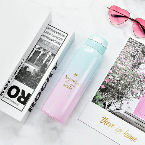 Gradient Color Double-Wall Stainless Steel Thermos Cup Frugal Finds Galore