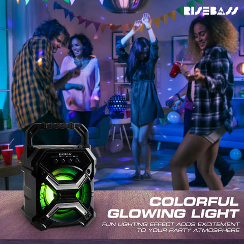 Portable Wireless Bluetooth Speaker with TWS Function - Rechargeable Bluetooth Speaker - LES flashing Lights Frugal Finds Galore