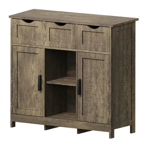 Storage Cabinets, Wooden Floor Cabinet, with Drawers And Shelves Frugal Finds Galore