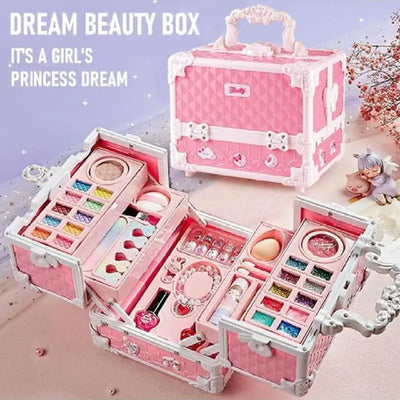 Children's Cosmetics Makeup Set Portable Box Simulation Nail Polish Play House Girl's Birthday Gift Frugal Finds Galore