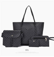 Stylish Geometric Tote Bag Set - Handbag, Clutch & Key Bag Frugal Finds Galore