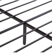 Queen Size Metal Platform Bed Frame With Wooden Headboard And Footboard With USB Frugal Finds Galore