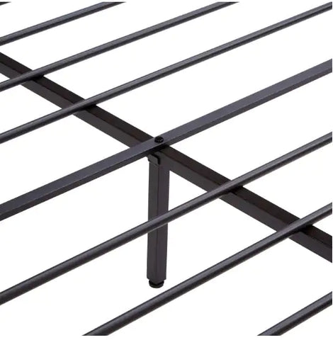 Queen Size Metal Platform Bed Frame With Wooden Headboard And Footboard With USB Frugal Finds Galore