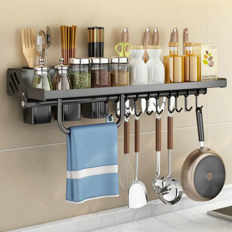 Wall-mounted Multi-function Kitchen Rack for Utensils Frugal Finds Galore