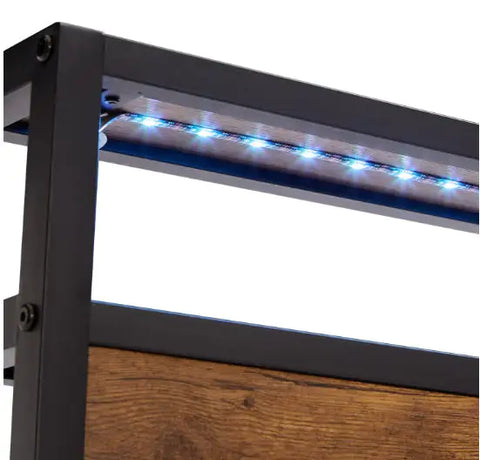 Queen Size Metal Platform Bed Frame With Wooden Headboard And Footboard With USB LINER Frugal Finds Galore