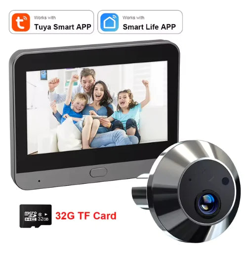 Mini Smart 3MP WiFi Door Peephole Camera