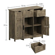 Storage Cabinets, Wooden Floor Cabinet, with Drawers And Shelves Frugal Finds Galore