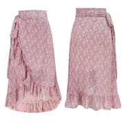 High Waist Black Floral Ruffle Chiffon A-Line Skirt Frugal Finds Galore