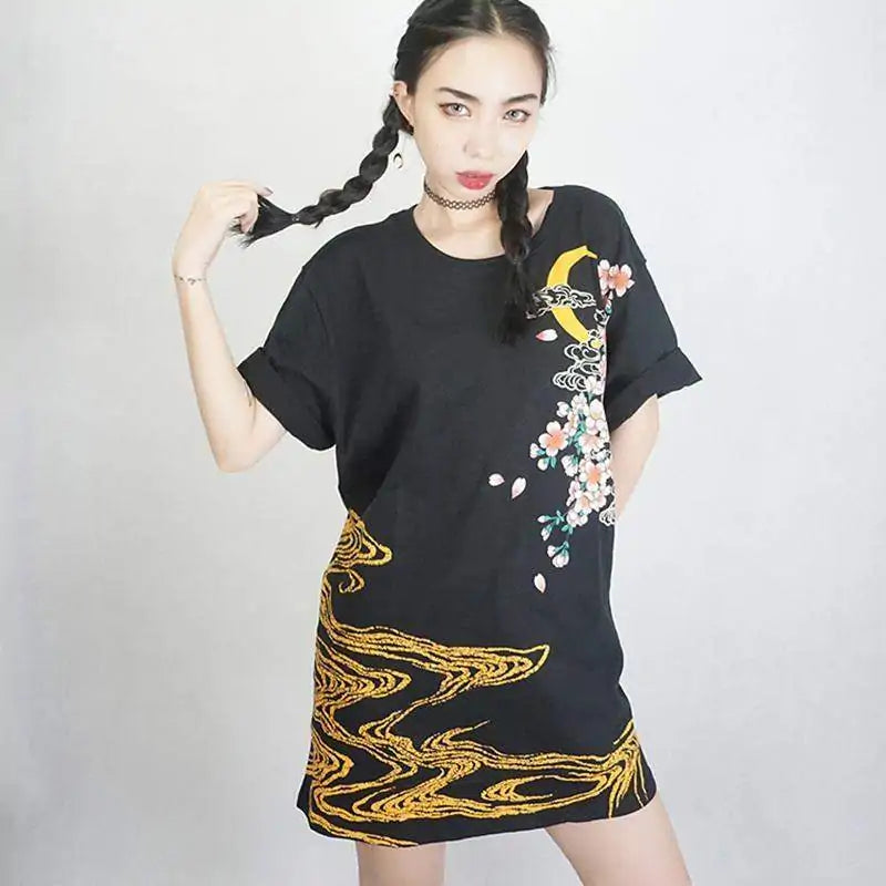 Unisex T-Shirt Embroidery Carp Fish