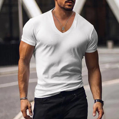 Men's Plus Size Solid Color Casual Short Sleeve T-shirt Frugal Finds Galore
