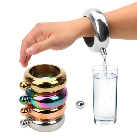 Creative Stainless Steel Bracelet Flask in Rose Gold Frugal Finds Galore
