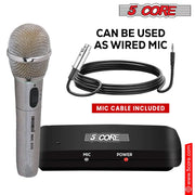 5Core Wireless Microphone Dual Function Wireless - Wired Microphone Microfono Inalambrico Frugal Finds Galore
