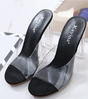 Jelly Crystal Leopard Open Toed High Heels Frugal Finds Galore