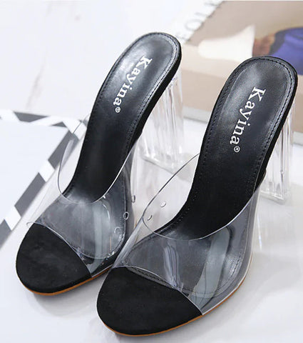 Jelly Crystal Leopard Open Toed High Heels Frugal Finds Galore