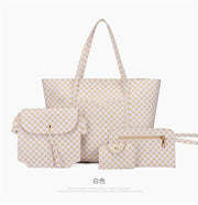 Stylish Geometric Tote Bag Set - Handbag, Clutch & Key Bag Frugal Finds Galore